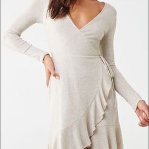 Brand New Oatmeal colored wrap dress - never worn